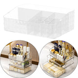 Maxbell Bathroom Storage Box Cosmetics Case Organizer for Bedroom Office Home White Compartment