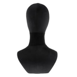 Maxbell Velvet Head Mannequin Bust (Black), Jewelry Display Model for Wigs/Scarf/ Cap/Headphone