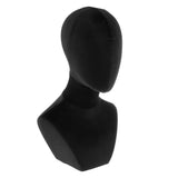 Maxbell Velvet Head Mannequin Bust (Black), Jewelry Display Model for Wigs/Scarf/ Cap/Headphone