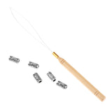 Maxbell 5Pcs Hair Braid Bead Hair Extensions Decoration + Wire Pulling Hook Tool 03