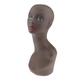Maxbell Black Women Mannequin Head Model Glasses/Hat/Headset Display Stand Rack Brown-B