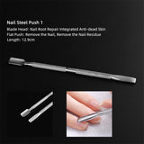 Maxbell Stainless Steel 2 Ended Cuticle Pusher Manicure Nail Polish Trimmer Remover