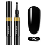 Maxbell One Step Gel Nail Polish Pen 3 in 1 Soak Off UV LED Nail Varnish Lacquer Black