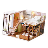 DIY Wooden Dollhouse Kit w/ Furniture Modern Duplex Apartment Children Christmas Birthday Gift - Aladdin Shoppers