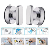 Maxbell Bathroom Shower Suction Cup Safety Knobs Handle Exterior Interior Silver