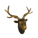 Maxbell Wall Mount Deer Head Resin Sculpture Statue for Home Living Room Decoration Copper