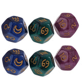 Maxbell 6 Pieces of Pearl 12-sided Astrology Dice for Constellation Divination Toys