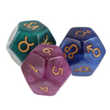Maxbell 6 Pieces of Pearl 12-sided Astrology Dice for Constellation Divination Toys