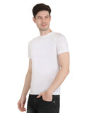 Maxbell  Solid Men Round Neck White T Shirt