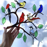Maxbell  Stained Glass Hummingbird Suncatcher Metal Birds Home Windows Hanging Decor