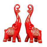 Maxbell Elephant Statues Sculpture for Home Decoration Housewarming Gifts Red