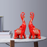 Maxbell Elephant Statues Sculpture for Home Decoration Housewarming Gifts Red