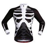 Maxbell Bike Bicycle Cycling Long Jersey T Shirt Top with Bib Pants Set Skeleton L