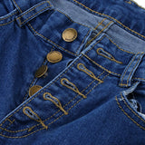 Maxbell Womens High Waist Flared Bell Bottom Jeans Dark/Light Blue Pants L Light Blue