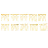 10Pcs Metal Hair Comb Slide Side Combs Hair Clip Hair Jewelry Decor Gold