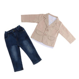 Maxbell Three Pieces Boys Cotton Clothing Sets Jacket T-Shirt and Jeans 3-8 Years 6T
