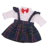 Max For 18in American Doll Plaid Skirt Shirt Suit Doll Costume Outfit Soft Blue