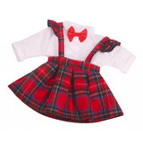 Max For 18in American Doll Plaid Skirt Shirt Suit Doll Costume Outfit Soft Light Red