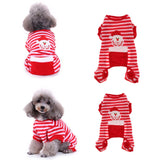 Maxbell Cute Christmas Dog Cat Polyester Coat Stripped T Shirt Christmas Clothes  S