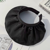 Sun Hat Large Brim Summer UV Protection Women Travel Visors Headwear Black