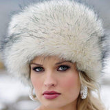 Maxbell Winter Faux Fur Hat Headwear Motorcycle Windproof Cossack Russian Ski Cap White Black