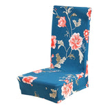 Maxbell Stretch Short Removable Dining Chair Cover Slipcover Peony-Blue