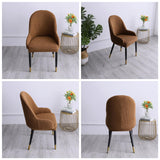 1pc Wing Back Dining Chair Cover Reusable Protector Seat Covers for Decor light coffee