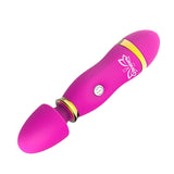 Maxbell Portable 12 speeds Female Personal Wand Couple Massager Vibrator Rose Red