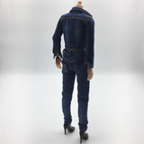 Maxbell 1/6 Scale Denim Jacket Jeans Vest High Heel Shoes Set for 12" Action Figures