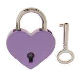 Maxbell Mini Heart Shaped Padlock with Key Travel Luggage Suitcase Safety Lock Set - Purple M