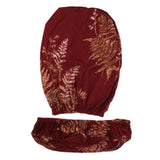 Maxbell Stretch Spandex Slipcover Office Computer Chair Cover Leaves-Wine Red
