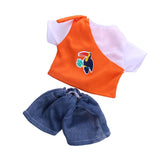 Maxbell Orange T-shirt + Short Jeans Pants Clothes for 14'' American Doll Wellie Wishers Doll - Aladdin Shoppers