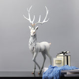 Maxbell Creative Reindeer Ornament Figurine Craft Elk Sculpture Bedroom Desk Grey Standing
