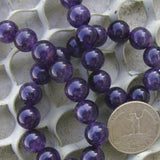 Maxbell Amethyst Round Gemstone loose Beads Strand 10mm /15.5 Inch