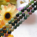 Maxbell 4xBlood Agate Round Gemstone Loose Beads Strand 4mm / 15.5 Inch