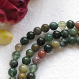 Maxbell 4xBlood Agate Round Gemstone Loose Beads Strand 4mm / 15.5 Inch