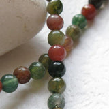 Maxbell 4xBlood Agate Round Gemstone Loose Beads Strand 4mm / 15.5 Inch