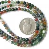 Maxbell 4xBlood Agate Round Gemstone Loose Beads Strand 4mm / 15.5 Inch