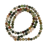 Maxbell 4xBlood Agate Round Gemstone Loose Beads Strand 4mm / 15.5 Inch
