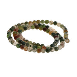 Maxbell 4xBlood Agate Round Gemstone Loose Beads Strand 4mm / 15.5 Inch