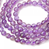 Maxbell Amethyst Round Gemstone Loose Beads Strand 4mm / 15.5 Inch
