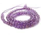 Maxbell Amethyst Round Gemstone Loose Beads Strand 4mm / 15.5 Inch