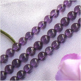 Maxbell Amethyst Round Gemstone Loose Beads Strand 4mm / 15.5 Inch