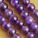 Maxbell Amethyst Round Gemstone Loose Beads Strand 4mm / 15.5 Inch
