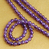 Maxbell Amethyst Round Gemstone Loose Beads Strand 4mm / 15.5 Inch