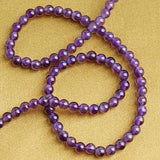 Maxbell Amethyst Round Gemstone Loose Beads Strand 4mm / 15.5 Inch