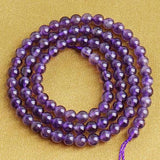 Maxbell Amethyst Round Gemstone Loose Beads Strand 4mm / 15.5 Inch