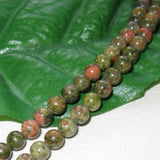 Maxbell Unakite Round Gemstone Loose Beads Strand 4mm / 15.5 Inch