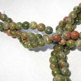 Maxbell Unakite Round Gemstone Loose Beads Strand 4mm / 15.5 Inch