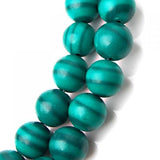 Maxbell 2x 6mm 15.5 Inch Fancy Green Malachite Round Gemstone Beads Great For Necklace